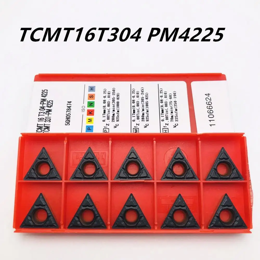 10 шт. Высокое качество Цилиндрический Токарный Инструмент TCMT 16T304 PM4225 Карбид CNC