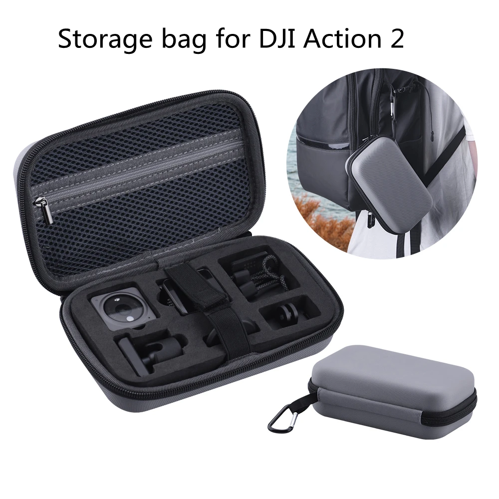 

Mini Carrying Case for DJI Action 2 Dual-Screen Combo/Power Combo Portable Bag Storage Hard Shell Box Accessories