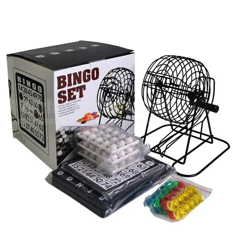 Бинго набор традиционных лотерея бинго семейных игр клетка шары карты счетчики