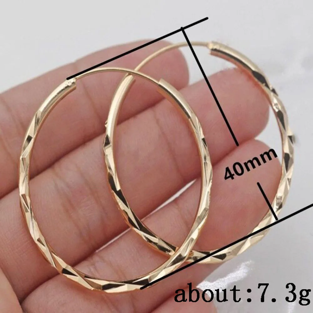 Yobest 1Pair Fashion Gold color Women Girl Trendy Large Hoop Earrings Big Smooth Circle Brand Loop Jewelry | Украшения и