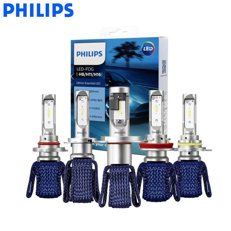 Philips H7 LED H4 H8 H11 H16 9005 9006 9012 HIR2 HB3 HB4 Ultinon Essential LED bulb for cars 6000K Auto Headlight 2PC