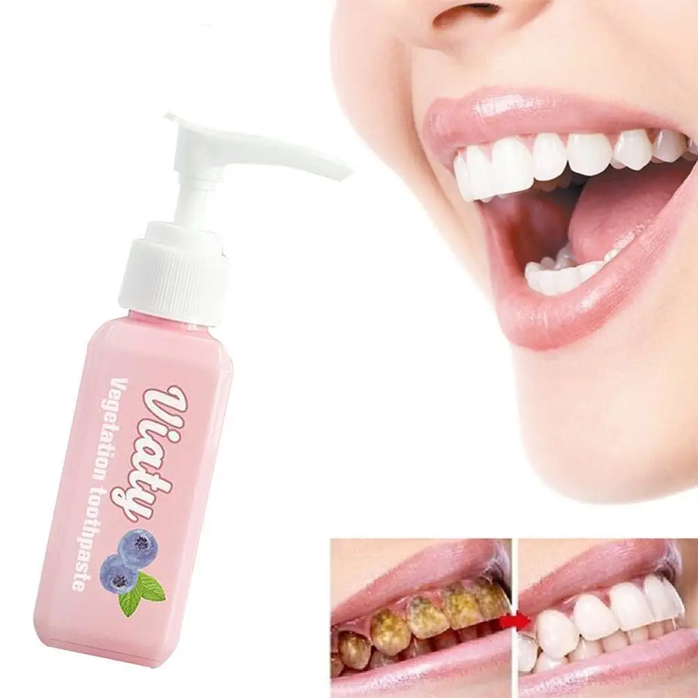 

Baking Soda Press Type Toothpaste Passion Fruit Blueberry Orange Grape Whitening Cleaning Stain Removal Oral Care Toothpaste