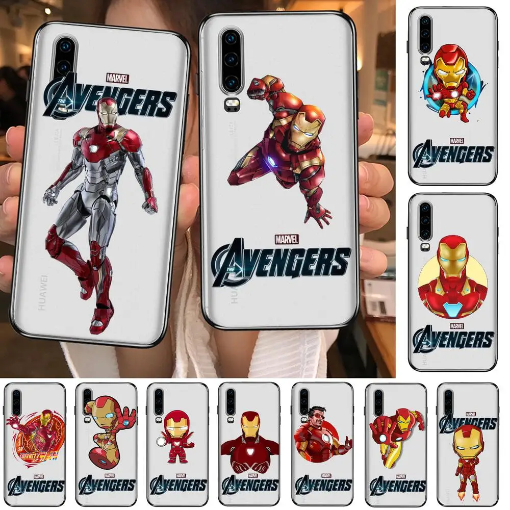 

Marvel Iron Man Anime Phone Case For Huawei p50 P40 P30 P20 P10 P9 P8 Lite E Pro Plus Etui Coque Painting Hoesjes comic