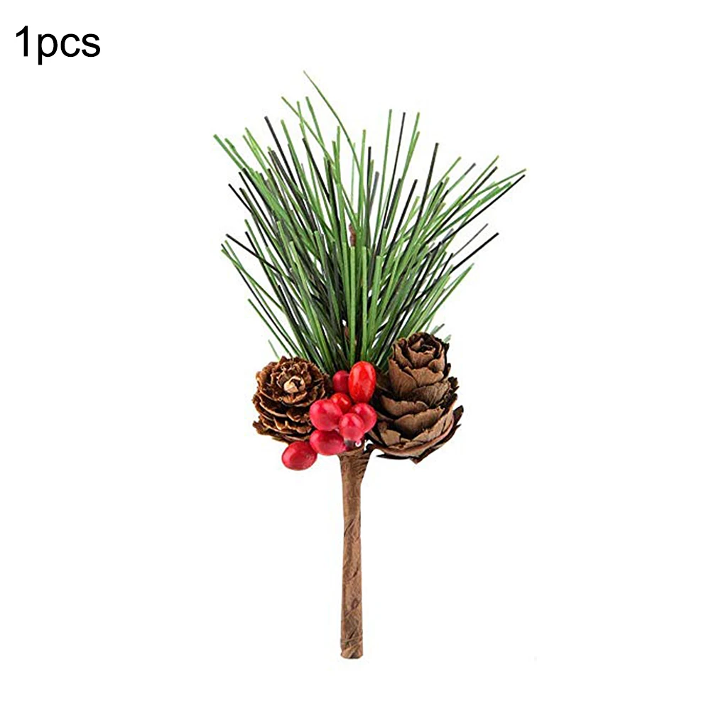 

Artificial Flower Branch Christmas Red Berries Pip Berry Pine Needle Branch Holly Pick Wreath Garland Accessories Home Decor