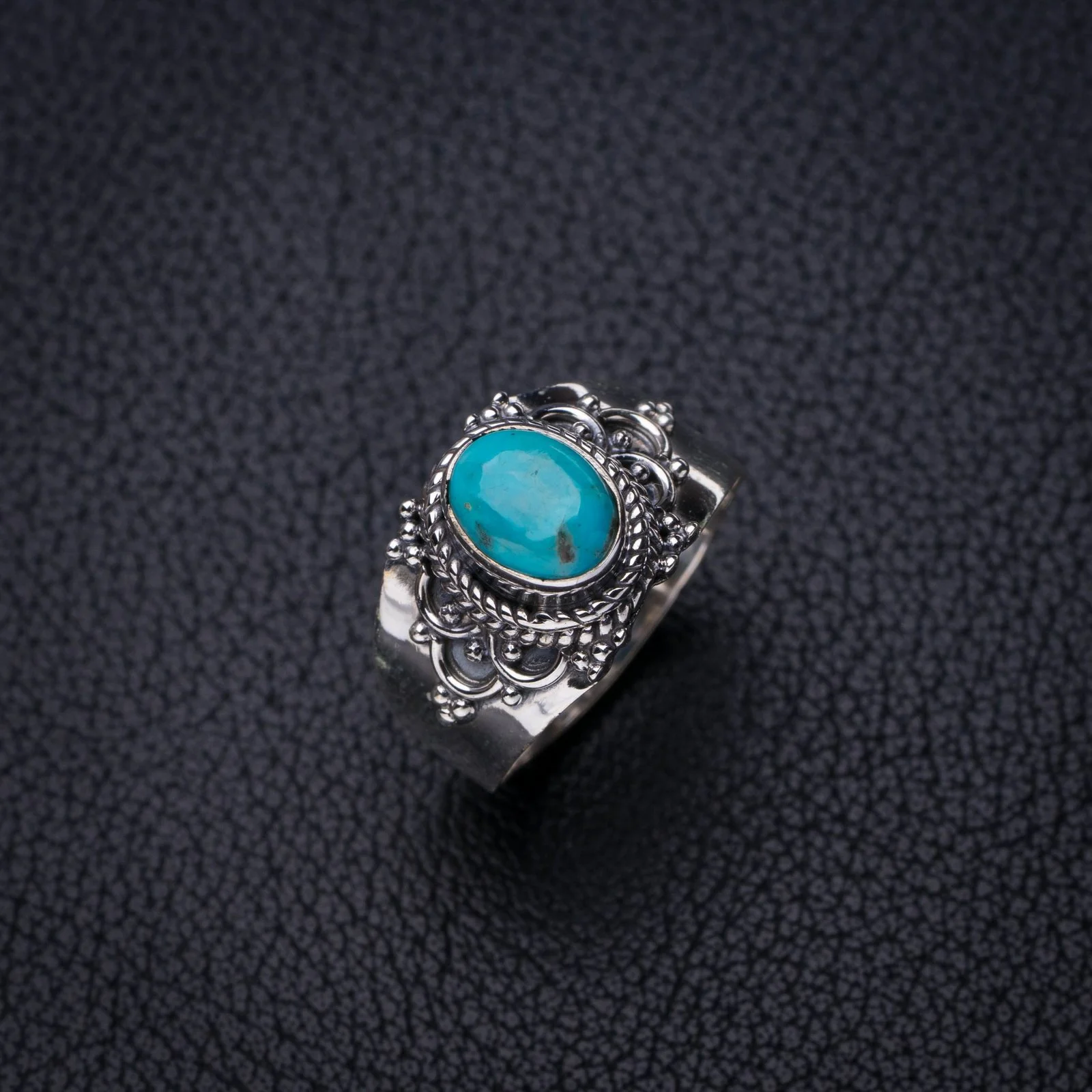 

StarGems натуральная бирюза ручной работы 925 пробы Серебряное кольцо 7 E7650