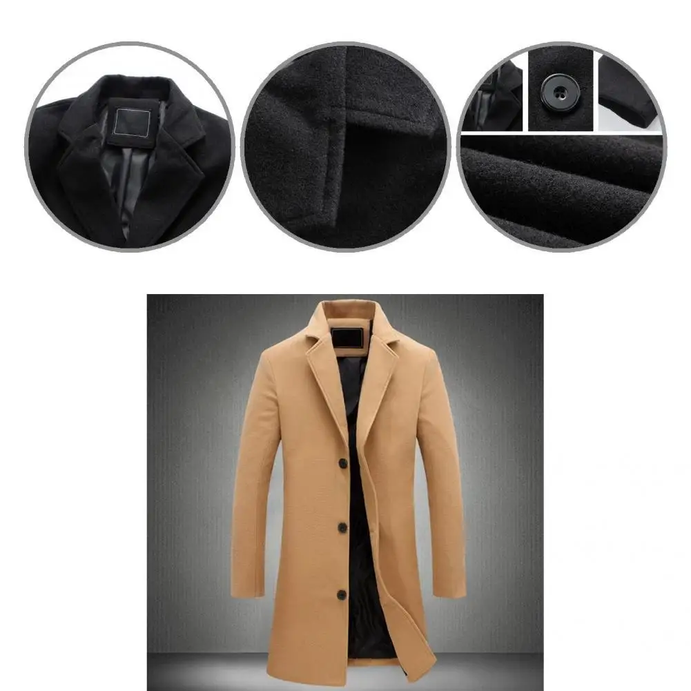 

Regular Men Jacket Portable Flexible Single Breasted Men Overcoat Men Overcoat Men Coat