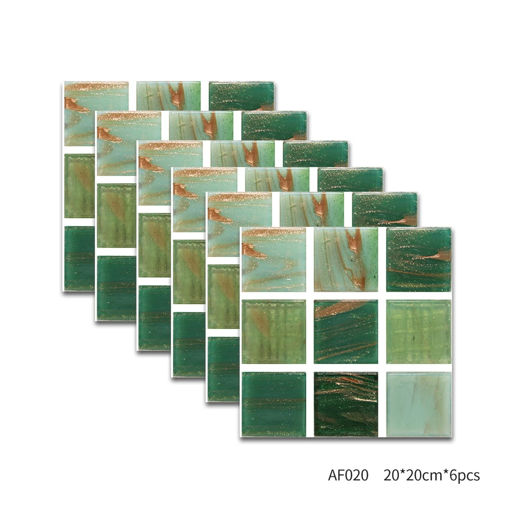 Зеленая Золотая рыбка мозаичная плитка наклейка кухонный маслоустойчивый кухня