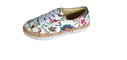 

2021NEW New Women Sneakers Elegant Floral Printed Lace Up Female Flat Shoes Fashion Round Toe Lady Vulcanized Shoes Women