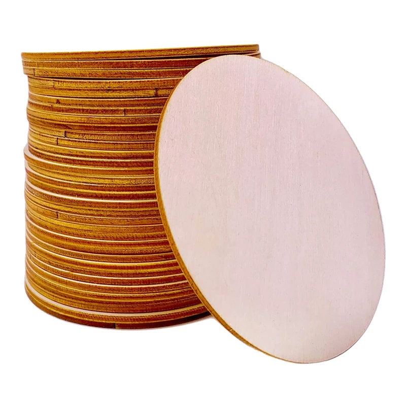 

BMBY-Незавершенные деревянные куски, деревянные вырезы, украшения для DIY рукоделия, окрашивание, гравировка, 30 упаковок 4 дюйма