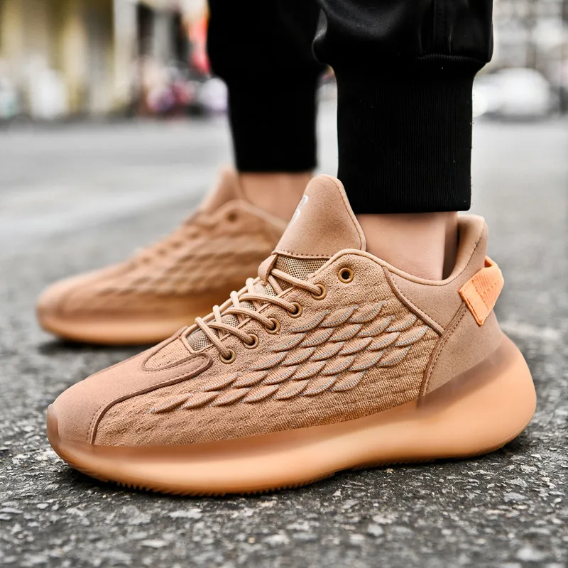 2020 New Men's Casual Shoes Kanye West Men Breathable Flyknit Mesh Running Elastic Sneakers Trainers Boost for Spring Summer | Обувь