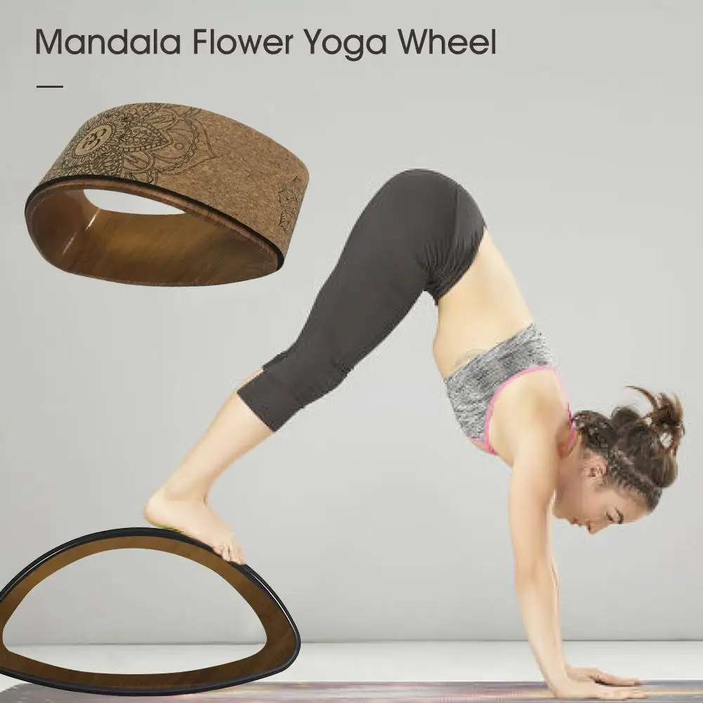

Yoga Wheel Bent Back Stretch Natural Cork Yoga Auxiliary Wheel Massage Fitness Wheel Pilates Ring Sturdy Wheel Yoga Training