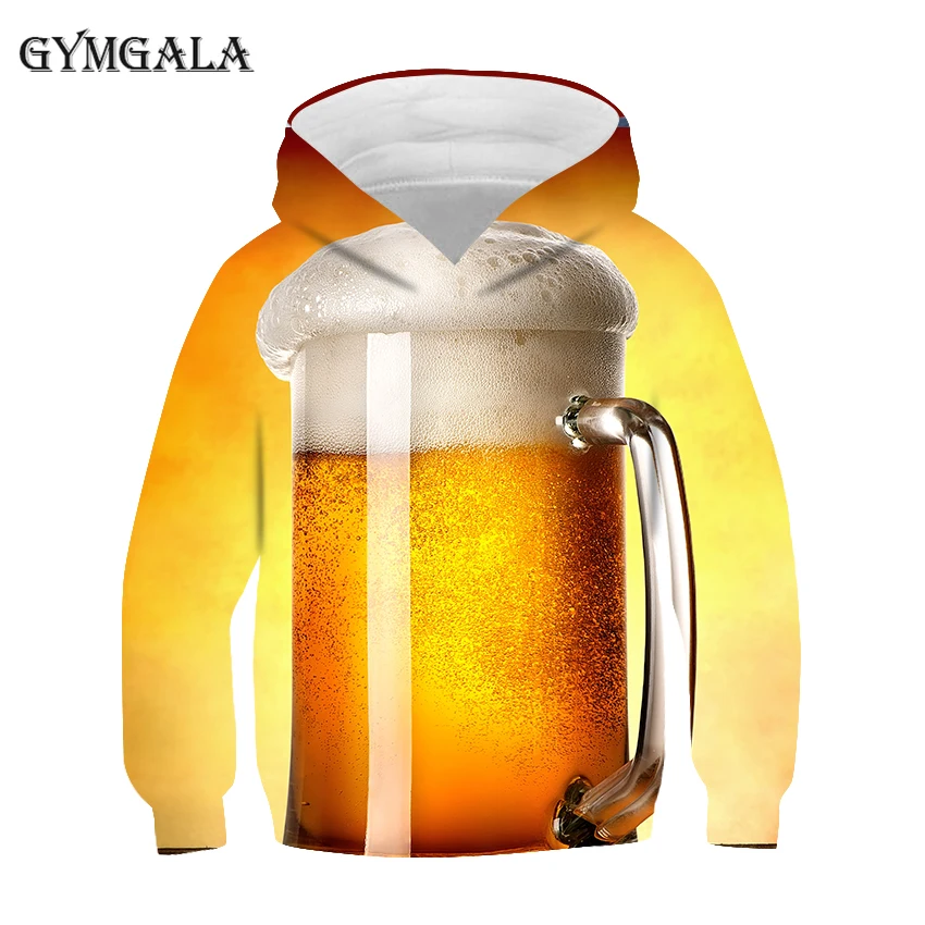 

2021 Novelty 3D Hoodie Men Cans of Beer Printed Hip Hop Crewneck Short Sleeve Men/Women Hooded Tee Tops Wholesale