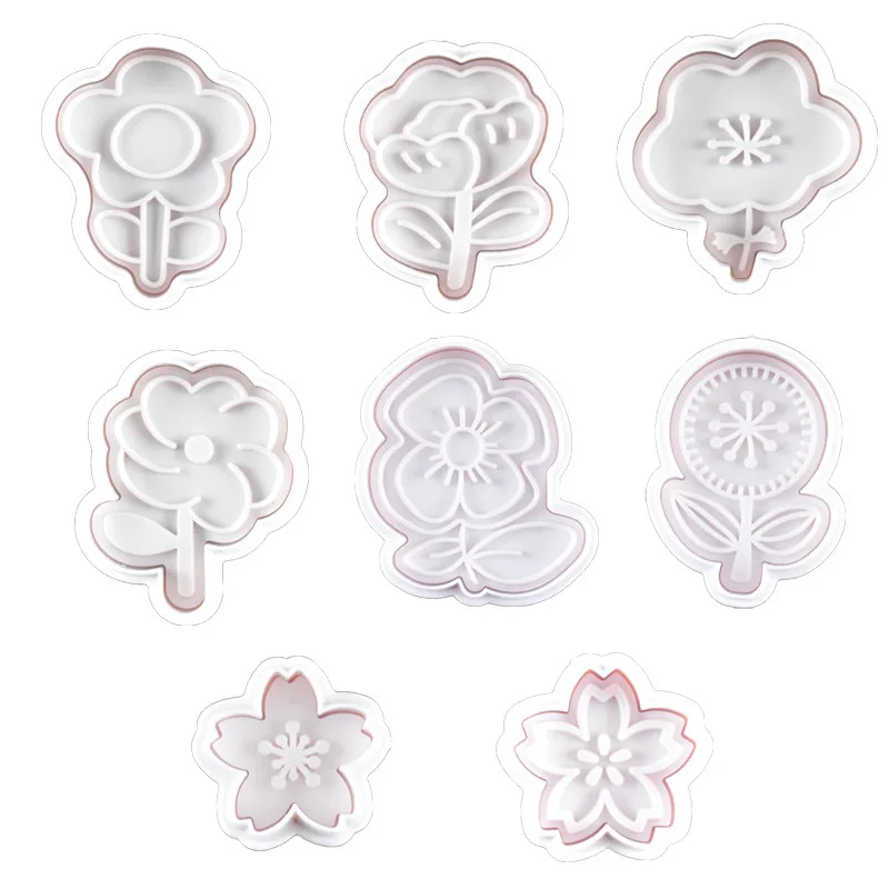 

Plastic Flower Biscuit Spring Mold DIY Cookie Cutter Cake Decorating Tools Fondant Plunger Paste Sugar Craft Die Baking Tools