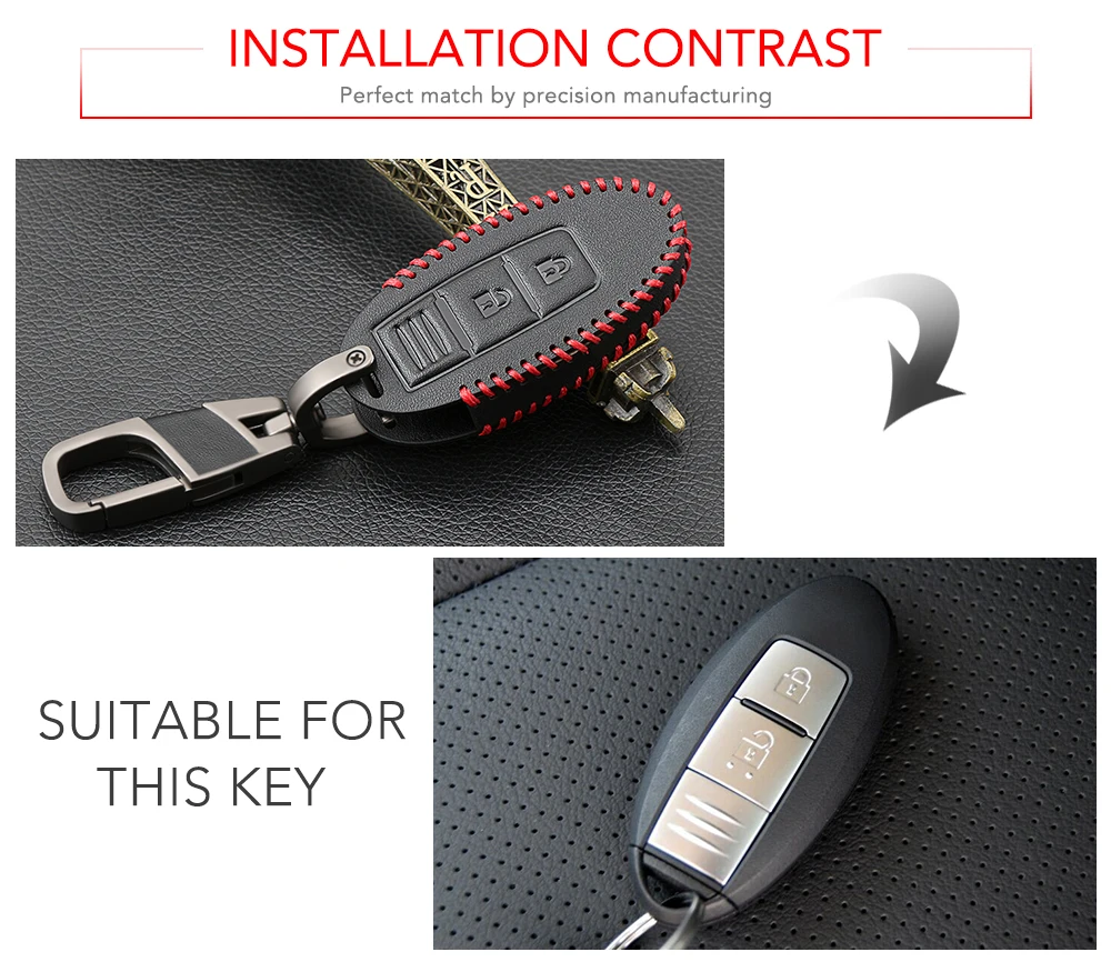 Чехол для брелка с ключом из натуральной кожи Nissan 2017 2018 qashqai skyline Juke Alissa x trail