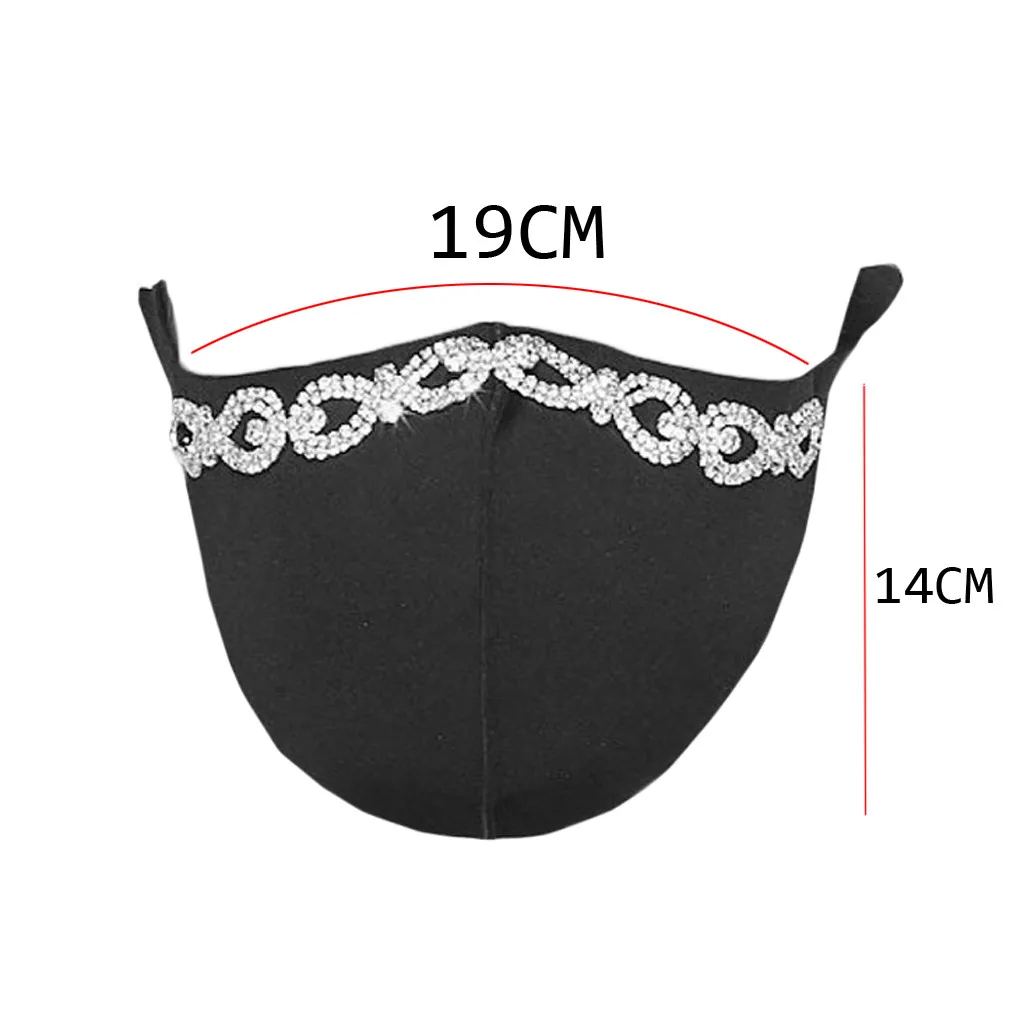 

Adult Unisex New Fashion Rhinestone Breathable Mouth Mask Outdoor Dust Protection Face Mask Reusable Washable Mask mascarillas