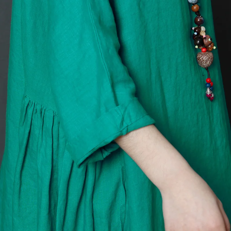 #0111 летнее платье-футболка с круглым вырезом в стиле ретро красное/зеленое/синее