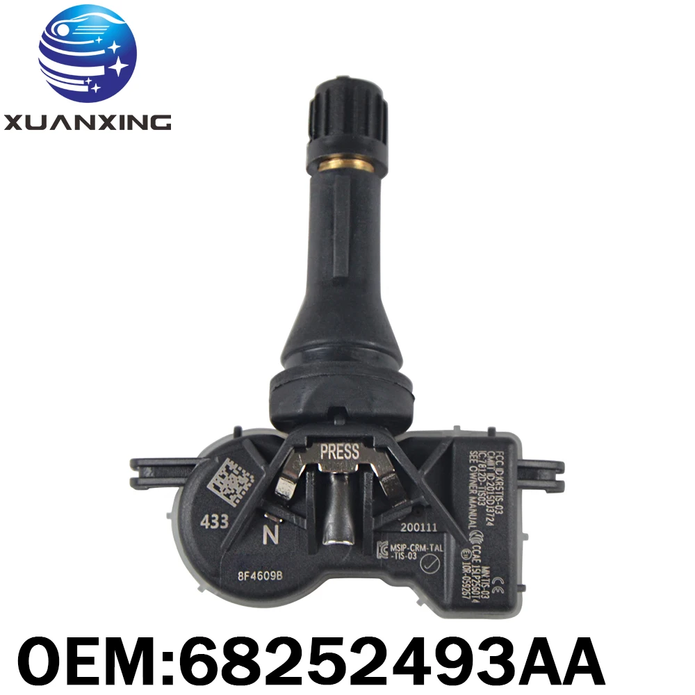 

68252493AA Tire Pressure Monitor Sensor TPMS 433Mhz For 2019 2020 CHRYSLER VOYAGER Dodge Dart Jeep