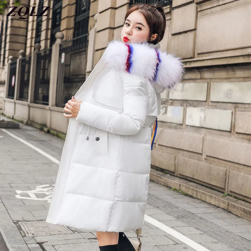 ZQLZ зимняя куртка женская 2020 новая Толстая теплая хлопковая длинная парка с