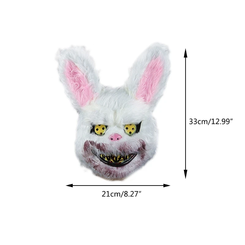 

3XUA Scary Halloween Mask Bloody Plush Bear Bunny Mask Cosplay Costumes Props Masked Ball Party Gifts for Adults Kids