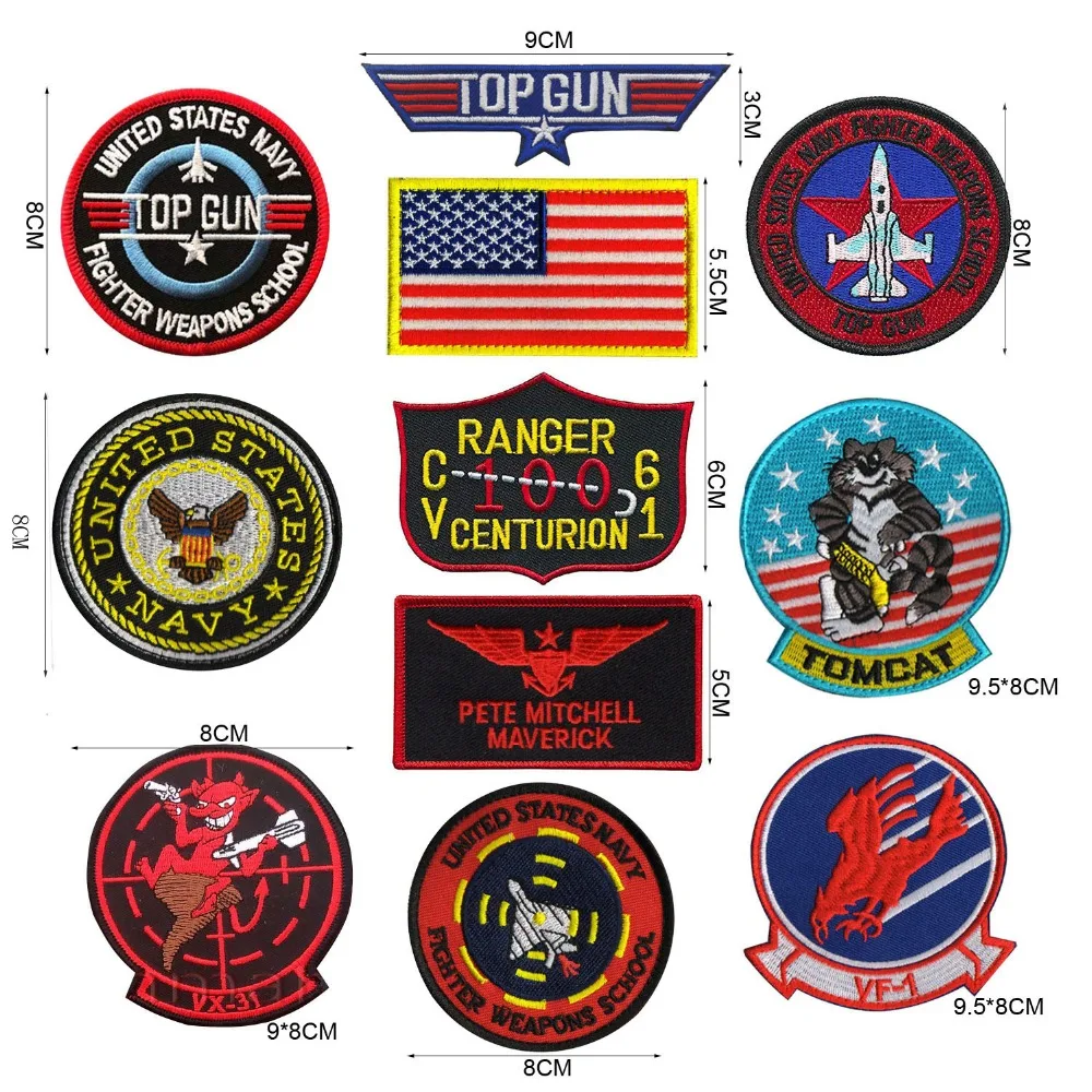 Топ пистолет MAVERICK Питт Митчелл нашивки Гусь Ник Брэдшоу TOMCAT США ВМС полета патч Набор для куртки