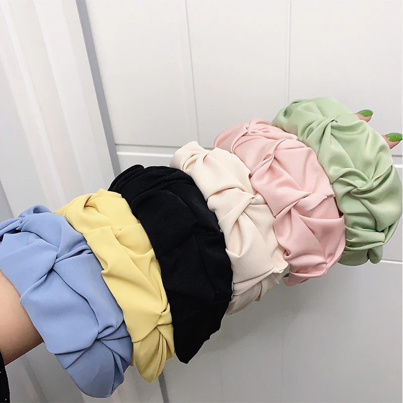 

New Fashion Headband Five-flowered Solid Color Fold Pattern Headband Headband Temperament Ladies Hair Accessories