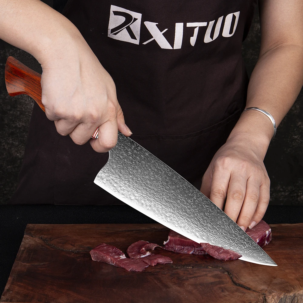 XITUO Damascus Butcher Knives Sharp professional Chef knife Cleaver VG10 Steel Kitchen Utility Cooking tools | Дом и сад
