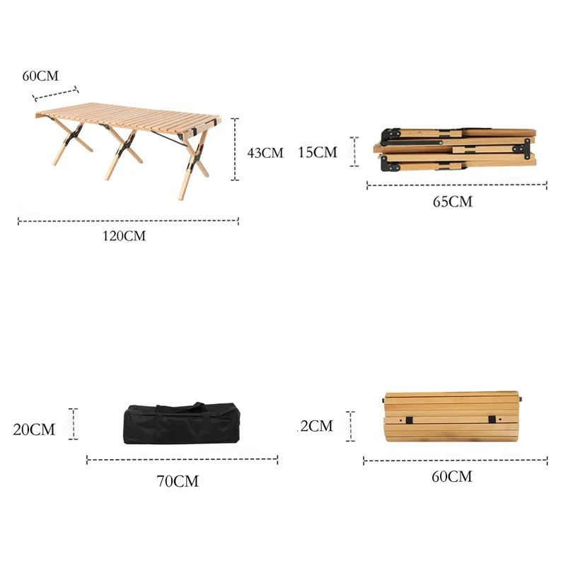 spesifikasi Meja Dan Kursi Lipat Luar Ruangan Meja Penyimpanan Dapat Dilipat Portabel Piknik Perjalanan Berkendara Sendiri Meja Barbekyu Kayu Solid Untuk Berkemah