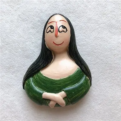 mona lisa 3D стерео холодильник магнит Моделирование портретная живопись Мона Лиза Ван Гог artical Милый Забавный магнитик на холодильник ленты украшения - Цвет: mona lisa