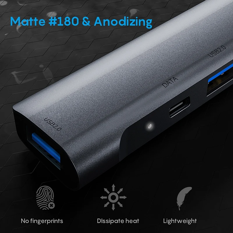 

USB C HUB Type C to HDMI-compatible USB 3.0 Adapter 5 In 1 Type C HUB Dock for MacBook Pro Air USB C Splitter Hot Sale