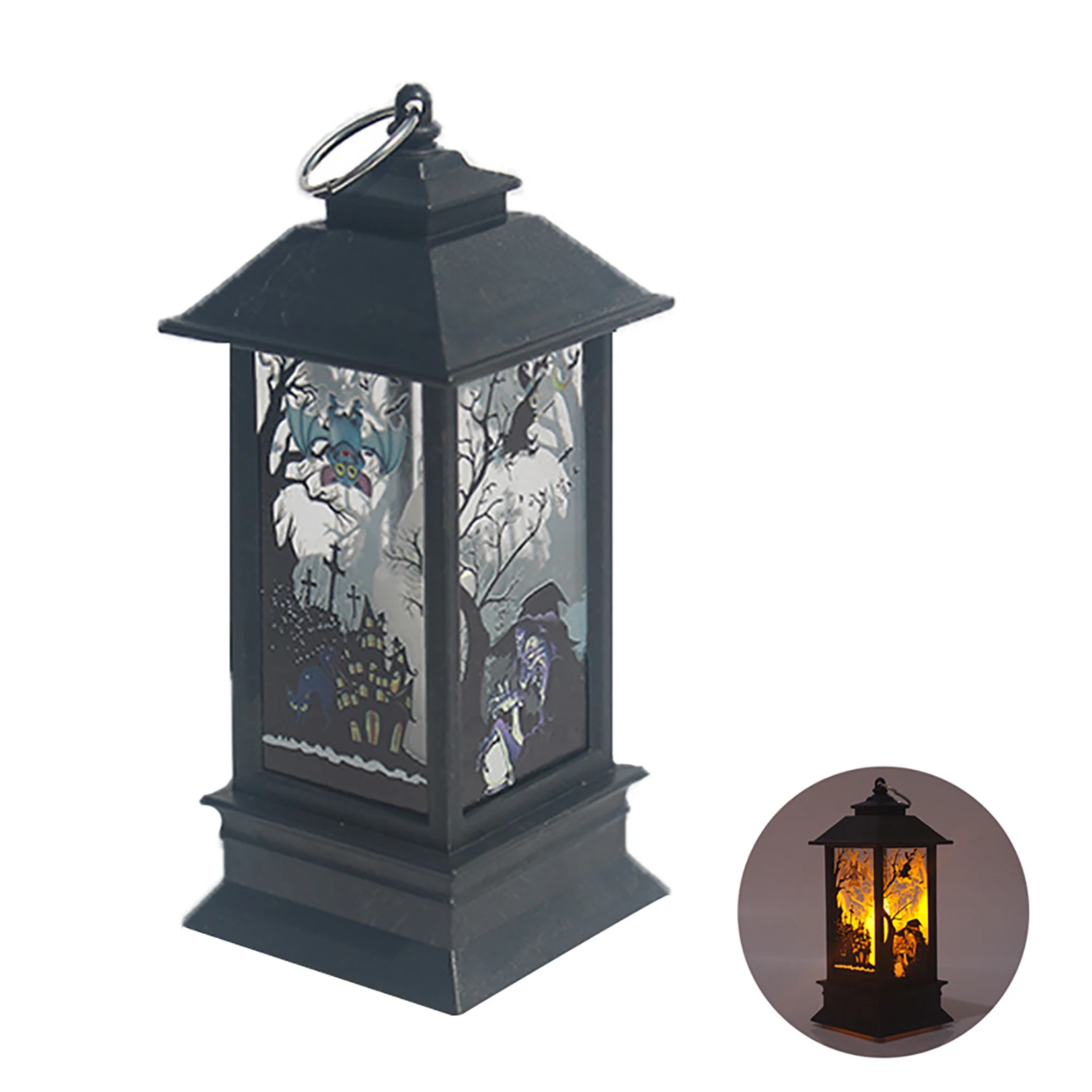 

Декоративный светильник в виде тыквы на Хэллоуин, лампа-свеча, светильник для чая, фонарь, привидение летучая мышь на Хэллоуин для дома, деко...