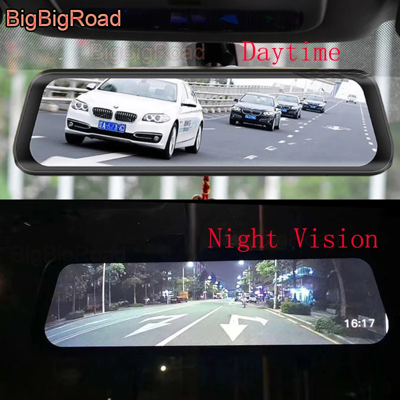 

BigBigRoad Car DVR Dash Camera Stream RearView Mirror IPS Screen Video Recorder For Vauxhall Crossland X Grandland X Adam Astra