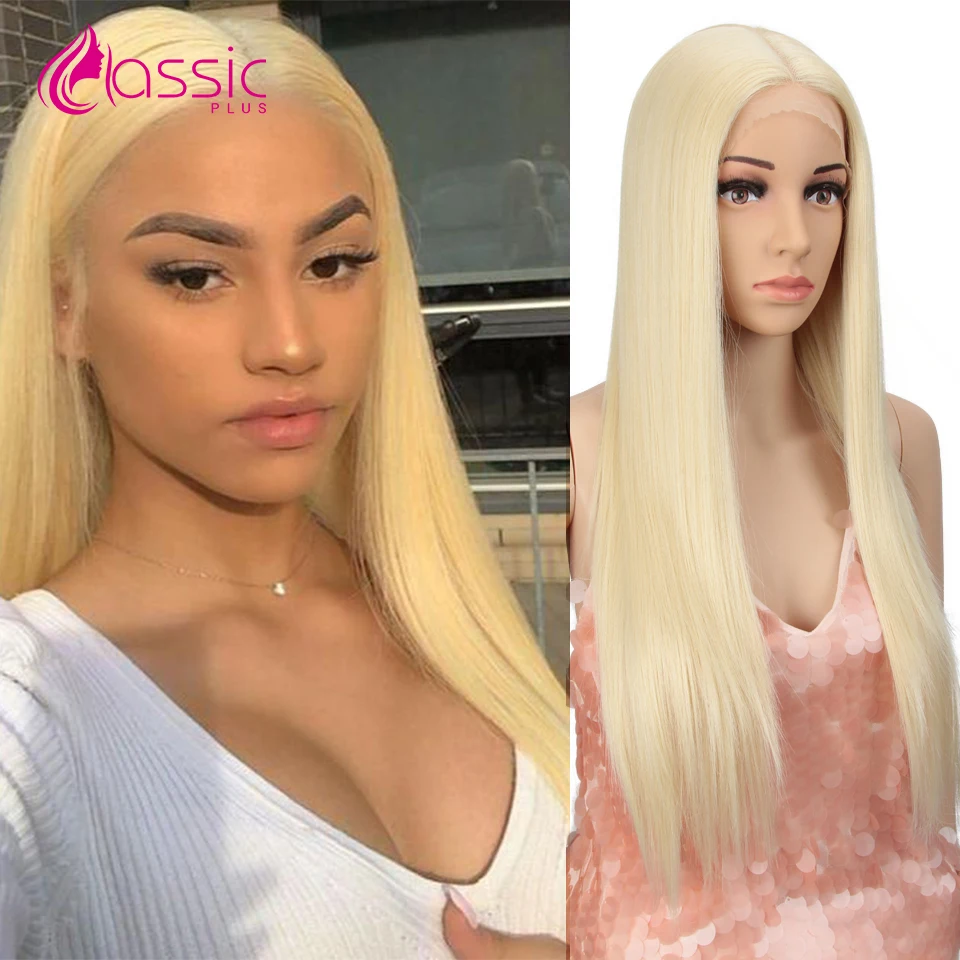 Classic Plus Synthetic Lace Front Wig 28 Inch Ombre Blonde Orange Straight Cosplay wigs for Black Women Heat Resistant | Шиньоны и