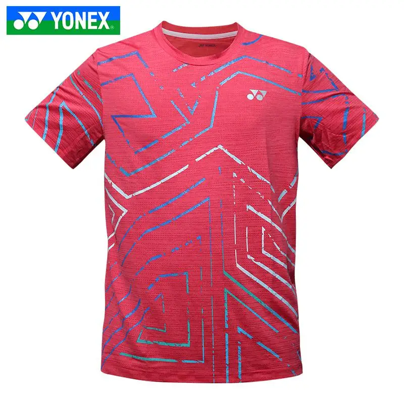 Новая одежда YONEX для бадминтона для мужчин и женщин, футболка с короткими рукавами, Спортивная майка - Цвет: Красный
