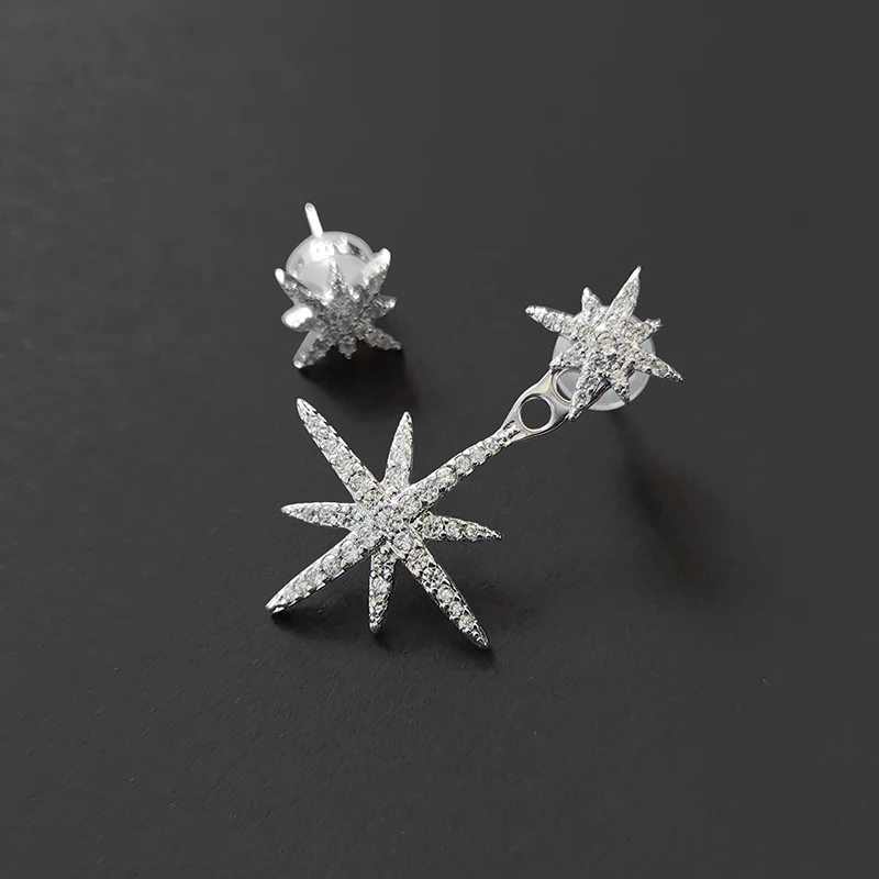 

S925 Sterling Silver Classic Star Earrings Female Fashion Personality Popular Star Asymmetrical Earrings Jewelry Birthday Gift