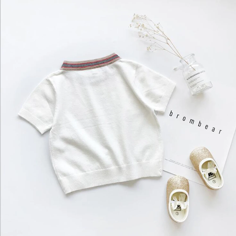 2019 брендовая Блузка для девочек весна-осень Детская рубашка топы с короткими