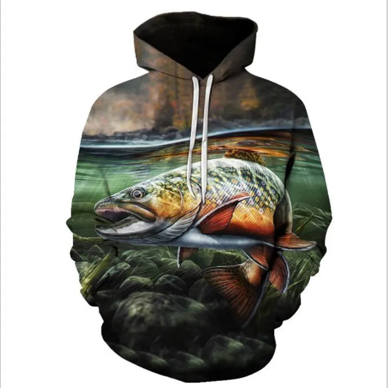 2021 Новое поступление тунец 3D цифровая печать рыбалка осень-зима Спорт на