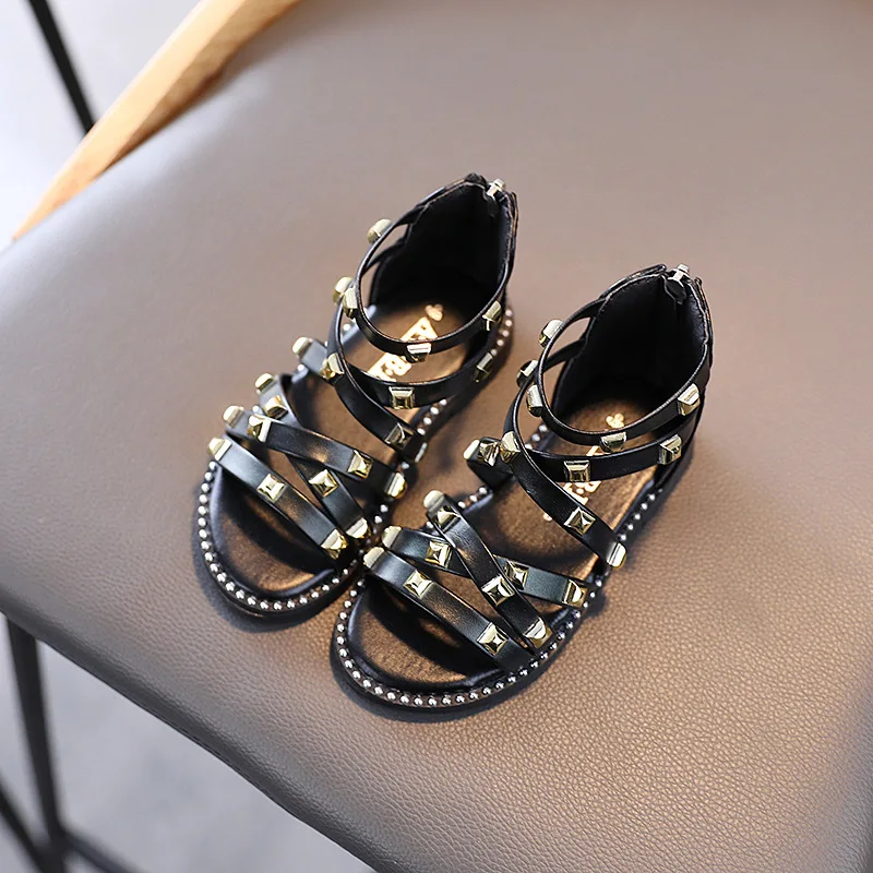 

Summer Girls Sandals Roma Style Children Martin Shoes Outdoor Casual Beach Shoes Fashion Soft Bottom Comfortable Kids Sandals