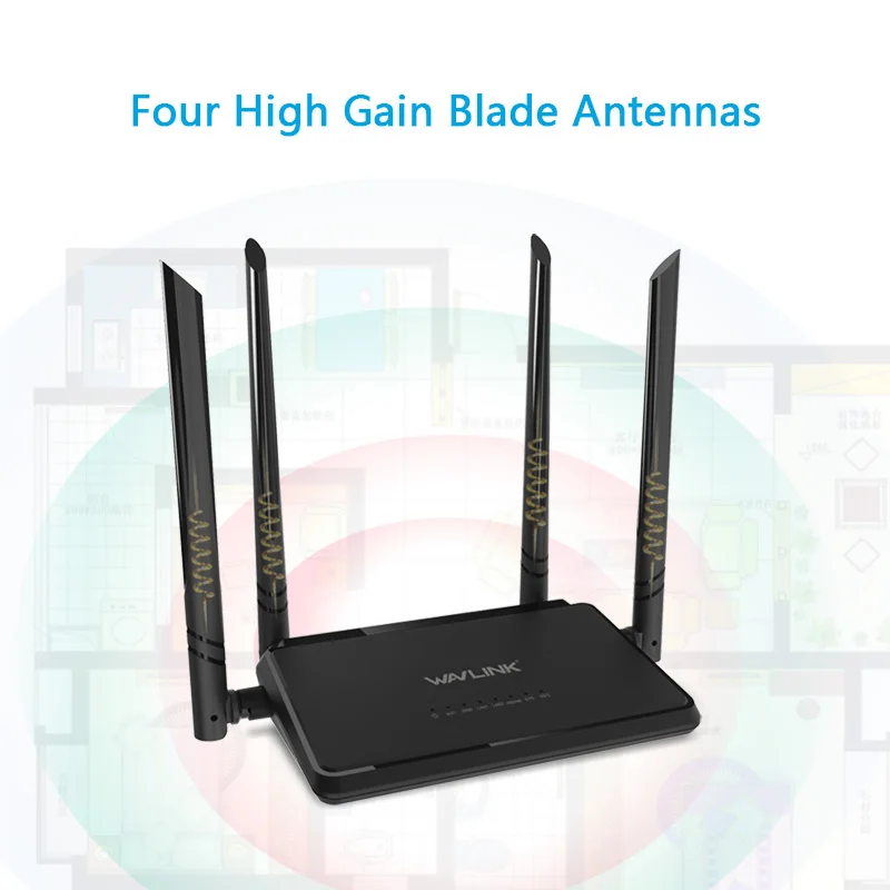 Wavlink n300 300 Мбит/с Беспроводной Смарт Wi-Fi маршрутизатор Ретранслятор точка доступа с 4 внешних антенн Кнопка WPS IP QoS Скорость 2 Быстрая