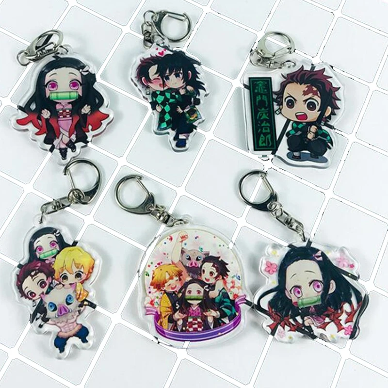 

Anime Demon Slayer Kimetsu no Yaiba Acrylic Keychain Fashion Hashibira Inosuke Acrylic Pendant Key Chain For Women Men Jewelry