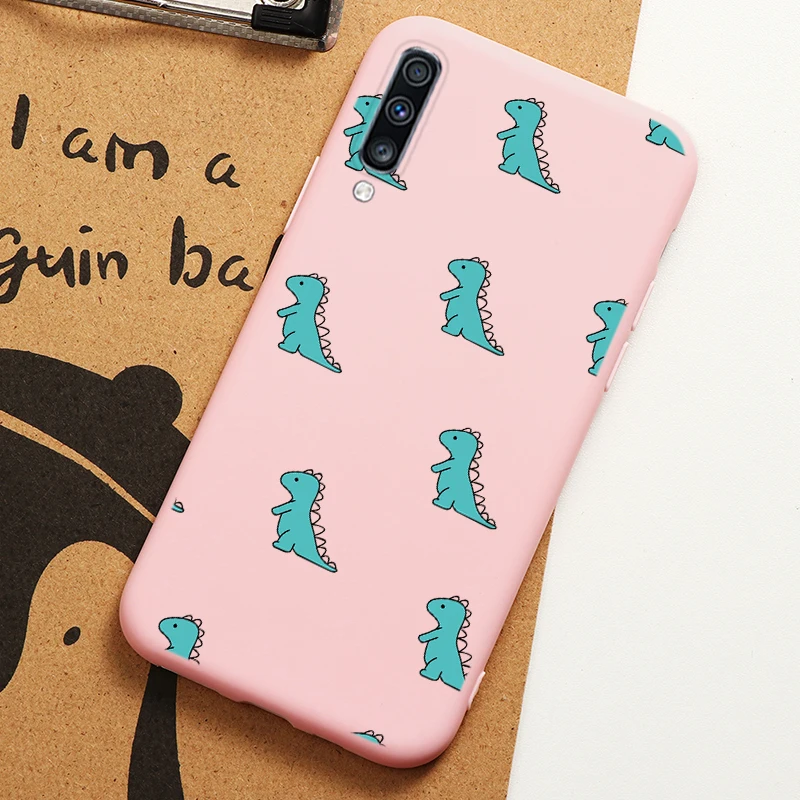 Чехол для Samsung Galaxy A70 мягкий силиконовый чехол 6 7 дюйма с динозавром и цветком A 70 a70
