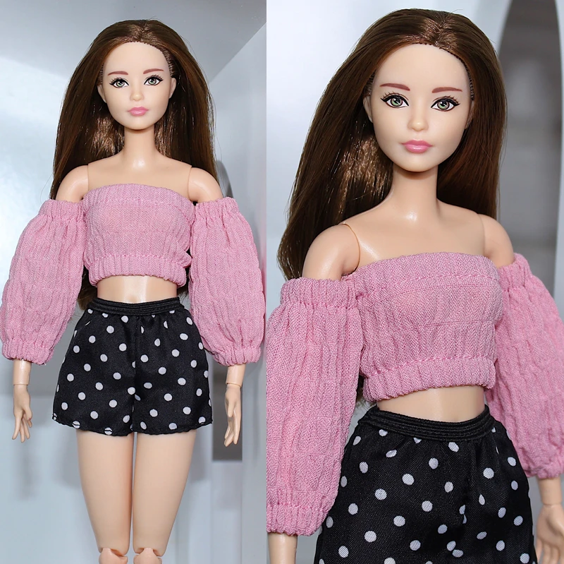 Кроп-топ 11 5 дюймов рубашка шорты юбка 1/6 Одежда для куклы Барби аксессуары кукол
