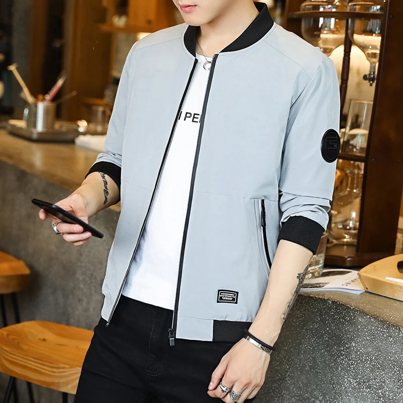 Мужская бейсбольная куртка Повседневная шикарная ультратонкая уличная 4xl