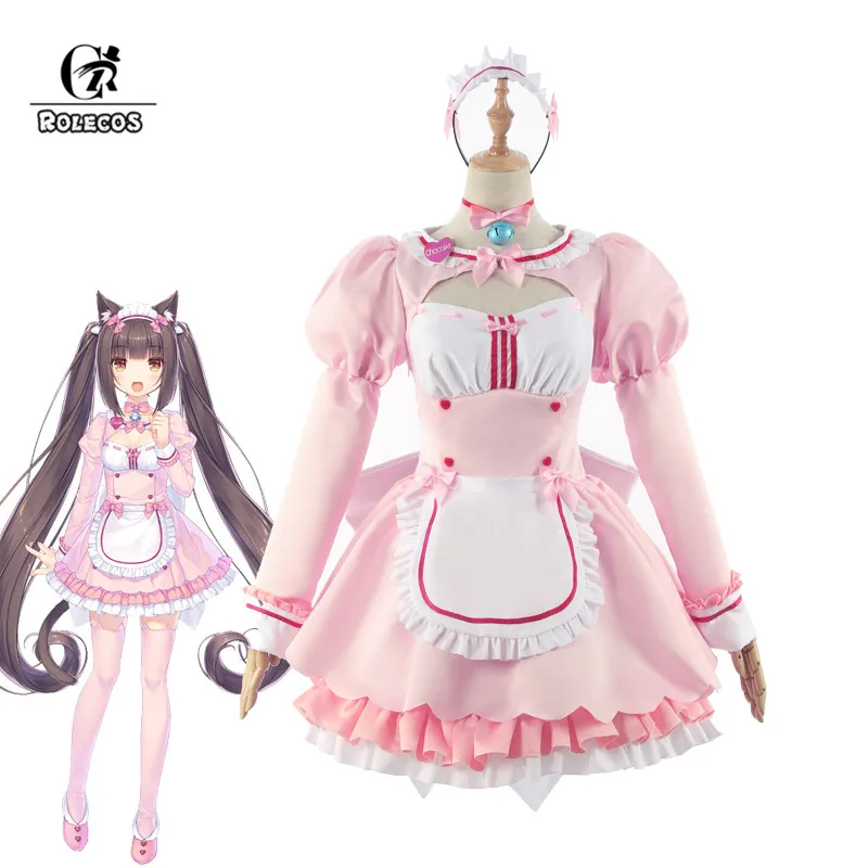 Костюм для косплея ROLECOS Nekopara Chocola ванильный костюм горничная платье кошка Neko