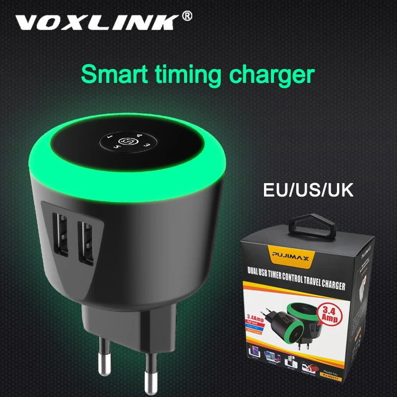Зарядное устройство VOXLINK с USB умное зарядное таймером для iPhone x iPad Samsung Galaxy s9 s10 HTC