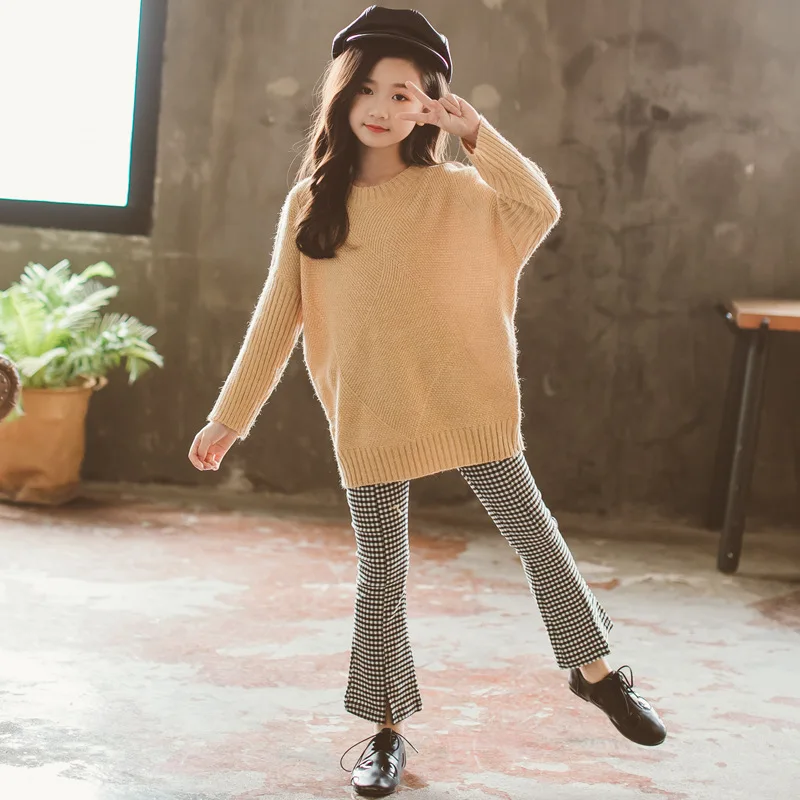 Kids Clohting Pants Autumn Winter 2019 Girls Trousers Plaid Tightness Warmth Preserving High-elastic Girl Clothes | Детская одежда и