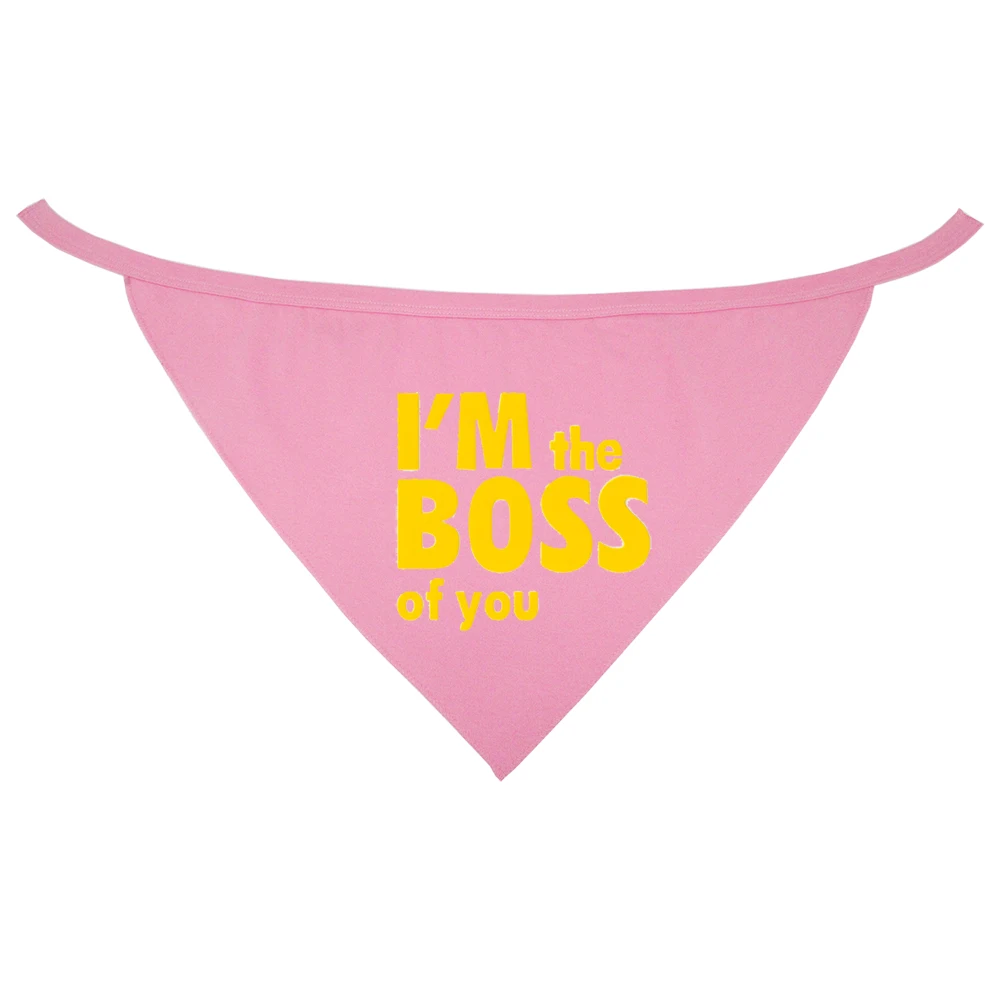 BOSS Pattern Neck Adjustable Dog Bandana Pet Scarf Cute Neckerchief For Puppy Dog Cat Pet Bibs