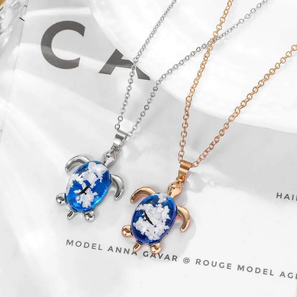 Модное богемное ожерелье с кулоном в виде синего неба белых облаков орла милая