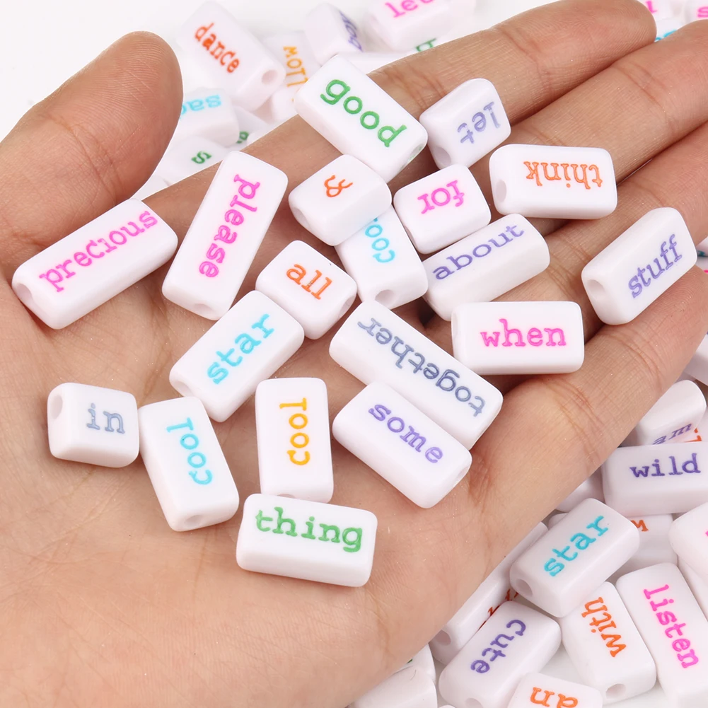 Mixed Letter Acrylic Beads, 20pcs Word Spacer Beads for Jewelry Making, DIY Charms and Bracelet Accessories image 6