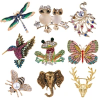 cute butterfly peacock brooch with rhinestones for womens clothing accessories badges lapel pins female jewelry corsage gift