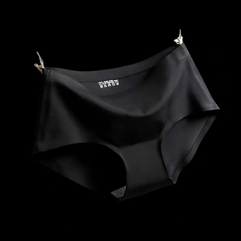 Сексуальное бесшовное женское нижнее белье ледяной шелк в талии чистый хлопок